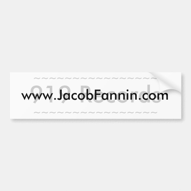 Autocollant De Voiture Adhésif pour pare-chocs de Jacob Fannin (Devant)