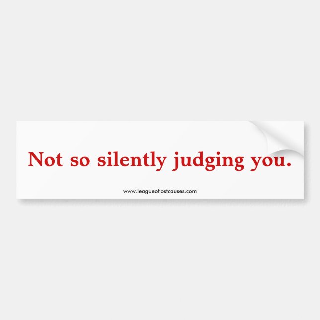 Autocollant De Voiture Adhésif pour pare-chocs "de jugement" (Devant)