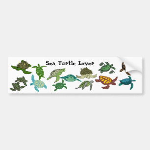 Autocollant De Voiture Adhésif pour pare-chocs de l'amant 2 de tortue de