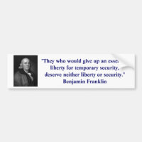 Adhésif pour pare-chocs de liberté de Ben Franklin