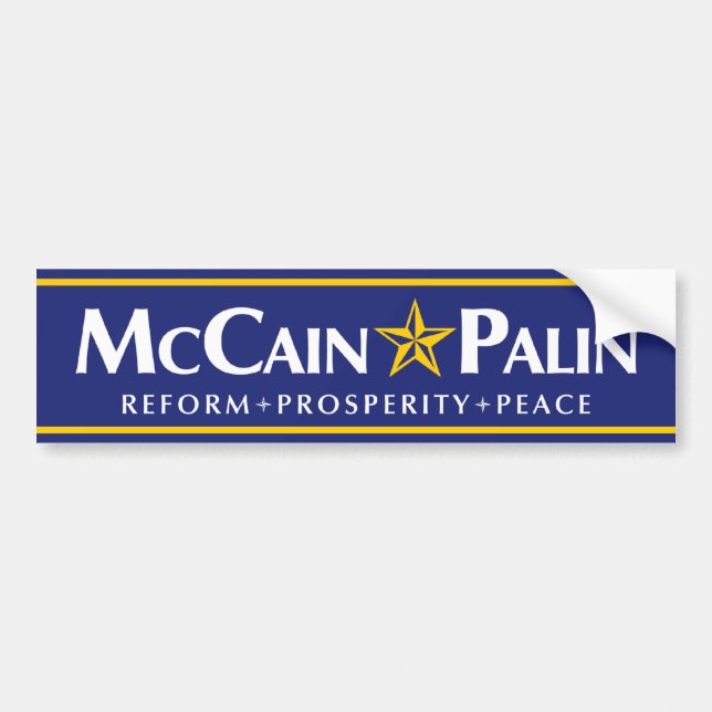 Autocollant De Voiture Adhésif pour pare-chocs de McCain-Palin (Devant)