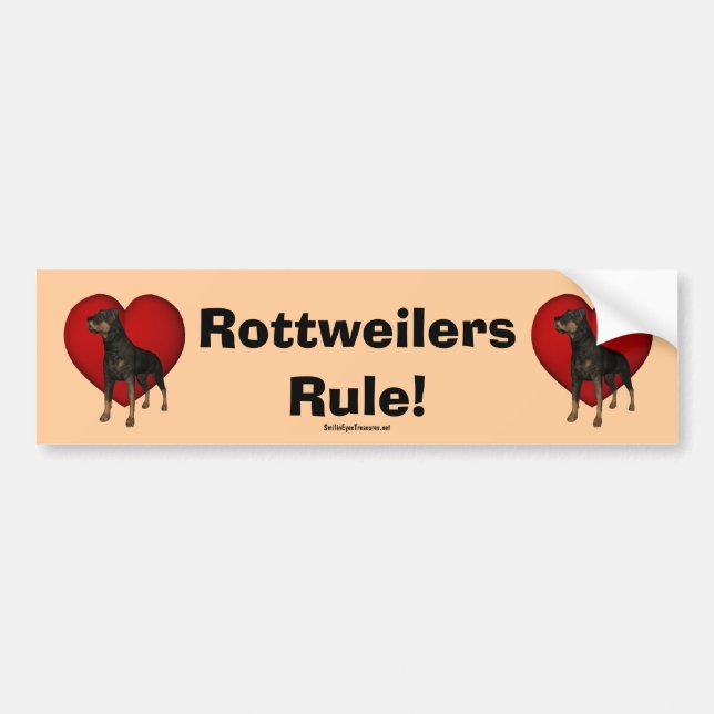 Autocollant De Voiture Adhésif pour pare-chocs de règle de rottweilers (Devant)