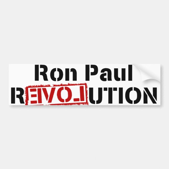 Autocollant De Voiture Adhésif pour pare-chocs de révolution de Ron Paul (Devant)