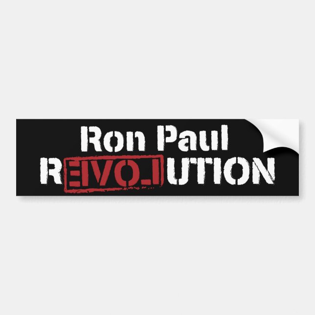 Autocollant De Voiture Adhésif pour pare-chocs de révolution de Ron Paul (Devant)