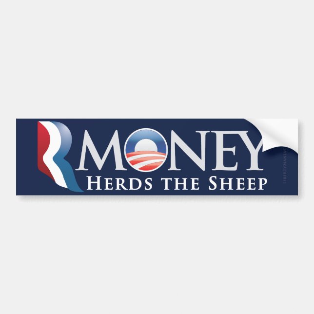 Autocollant De Voiture Adhésif pour pare-chocs de RMoney Romney Obama (Devant)