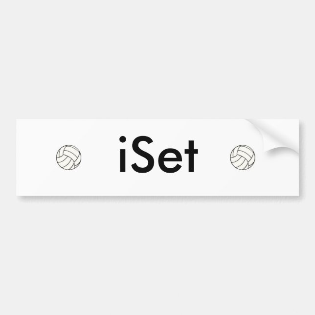 Autocollant De Voiture adhésif pour pare-chocs de volleyball d'iSet (Devant)