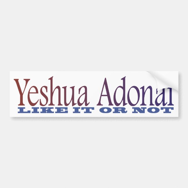 Autocollant De Voiture Adhésif pour pare-chocs de Yeshua Adonai (Devant)