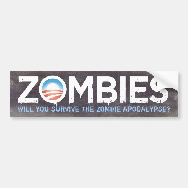 Autocollant De Voiture Adhésif pour pare-chocs de zombis d'Obama (Devant)