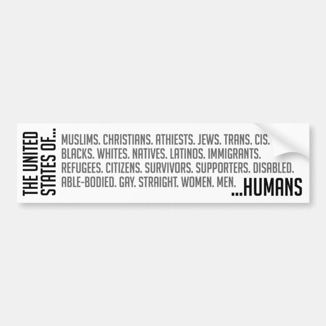 Autocollant De Voiture Adhésif pour pare-chocs des Etats-Unis (Devant)