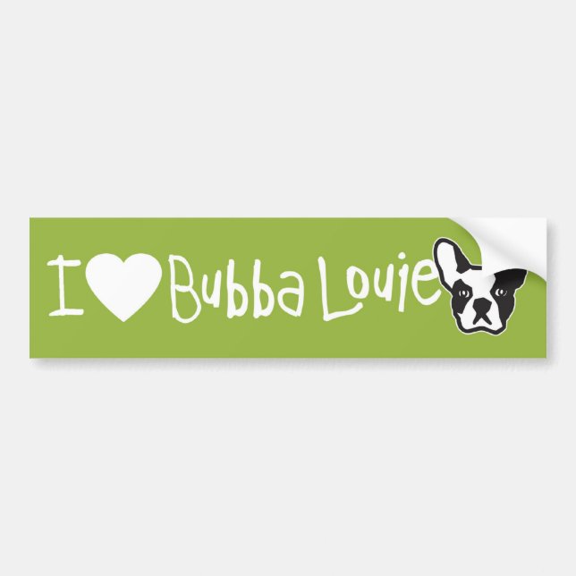 Autocollant De Voiture Adhésif pour pare-chocs d'I (coeur) Bubba Louie (Devant)