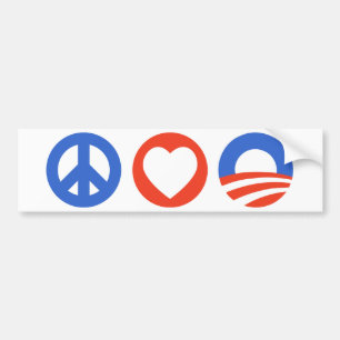 Autocollant De Voiture Adhésif pour pare-chocs d'Obama d'amour de paix