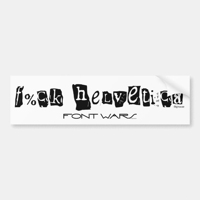 Autocollant De Voiture Adhésif pour pare-chocs helvetica de F%ck (Devant)