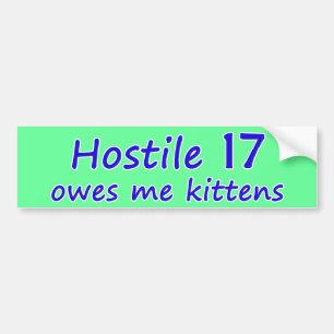 Autocollant De Voiture Adhésif pour pare-chocs hostile de 17 chatons