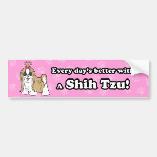 Autocollant De Voiture Adhésif pour pare-chocs mignon de Shih Tzu de