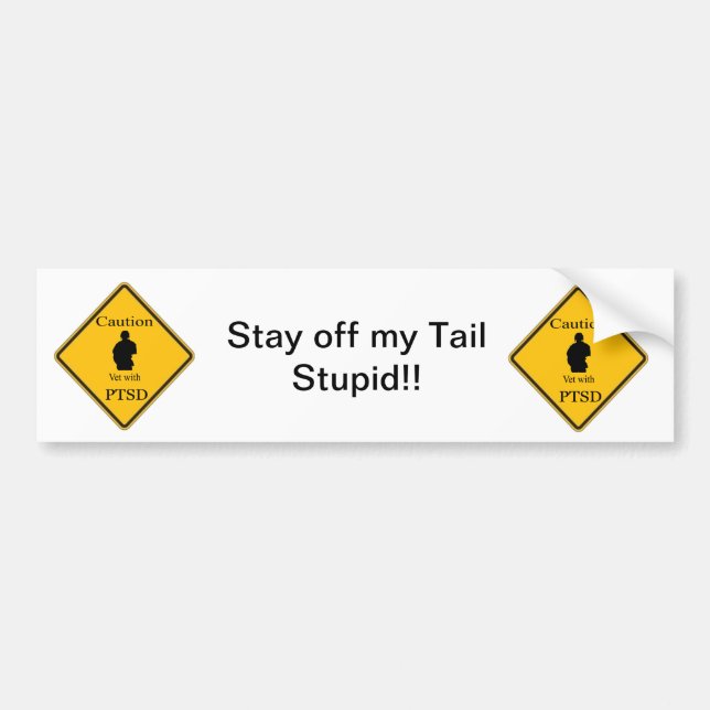 Autocollant De Voiture Adhésif pour pare-chocs militaire de "PTSD" (Devant)