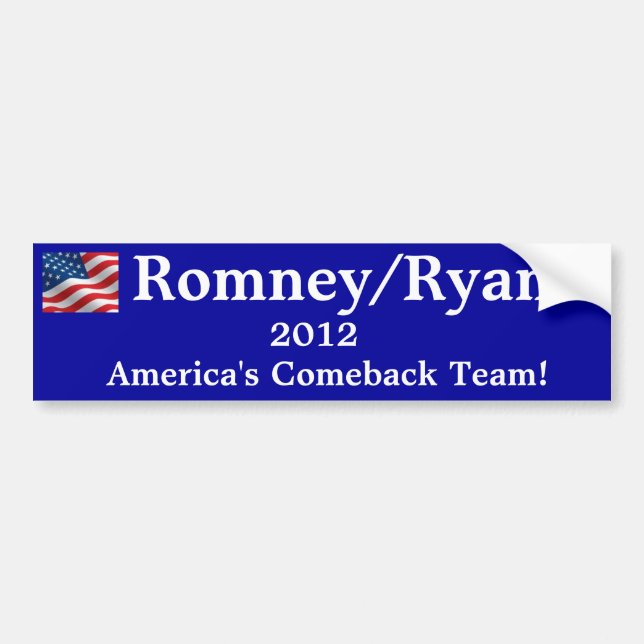 Autocollant De Voiture Adhésif pour pare-chocs Romney/Ryan 2012 (Devant)