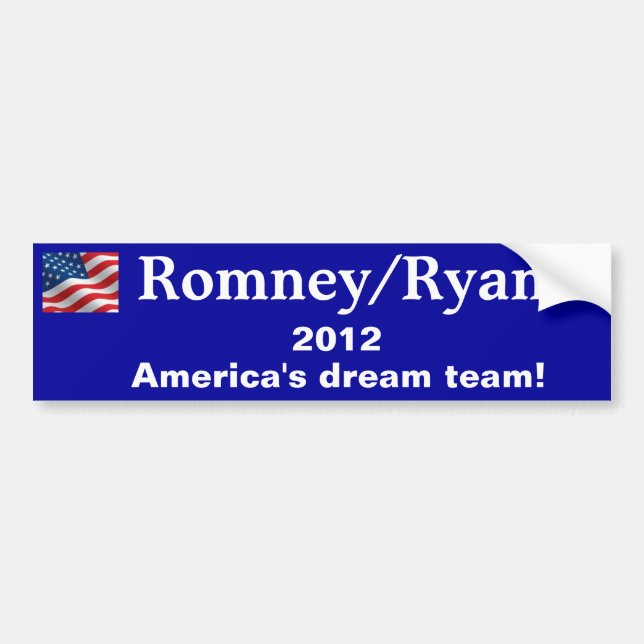 Autocollant De Voiture Adhésif pour pare-chocs Romney/Ryan 2012 (Devant)