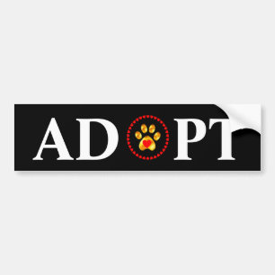 Autocollant De Voiture Adoptez la calligraphie avec la patte de l'animal