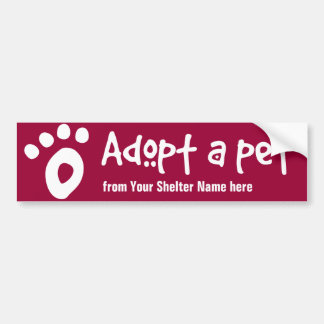 Autocollant De Voiture Adoptez un animal familier d'abri