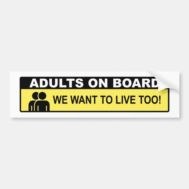 Autocollant De Voiture Adults On Board (Devant)