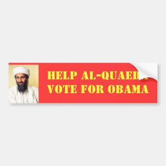 AUTOCOLLANT DE VOITURE AIDE AL-QUAEDA - VOTE POUR OBAMA