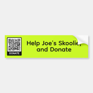 Autocollant De Voiture Aider le Skoolie de Joe et faire un don