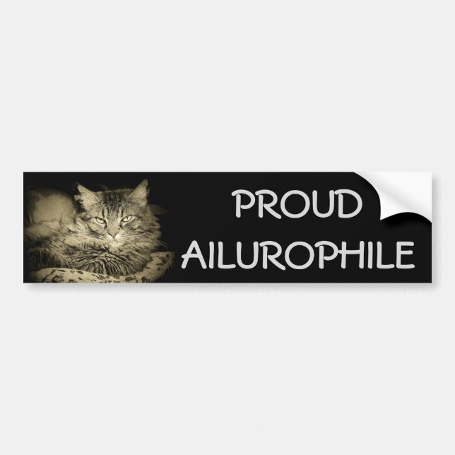 Autocollant De Voiture Ailurophile fier (amoureux des chats) (Devant)