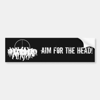 Autocollant De Voiture AIM POUR LA TÊTE ! blanc sur le bumpersticker noir