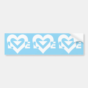 Autocollant De Voiture Aimer Blanc sur Bleu
