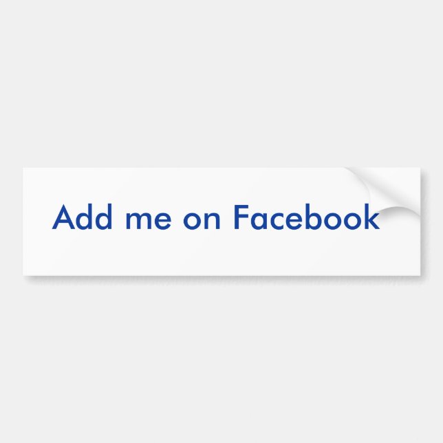 Autocollant De Voiture Ajoutez-moi sur Facebook (Devant)