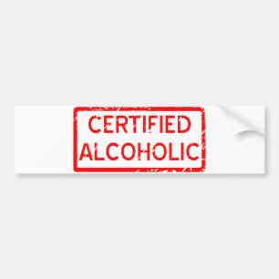 AUTOCOLLANT DE VOITURE ALCOOLIQUE CERTIFIÉ