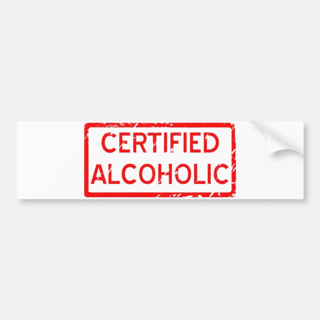 AUTOCOLLANT DE VOITURE ALCOOLIQUE CERTIFIÉ (Devant)