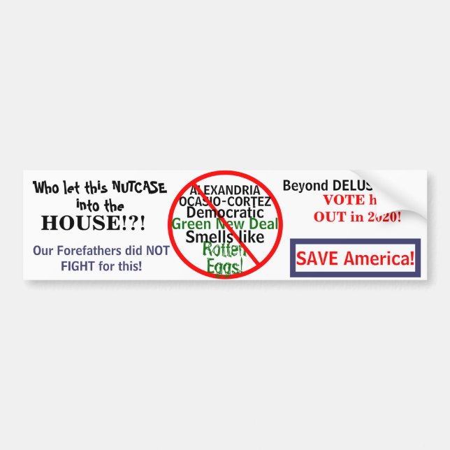 Autocollant De Voiture Alexandria démocrate Ocasio-Cortez Modifier l'anné (Devant)