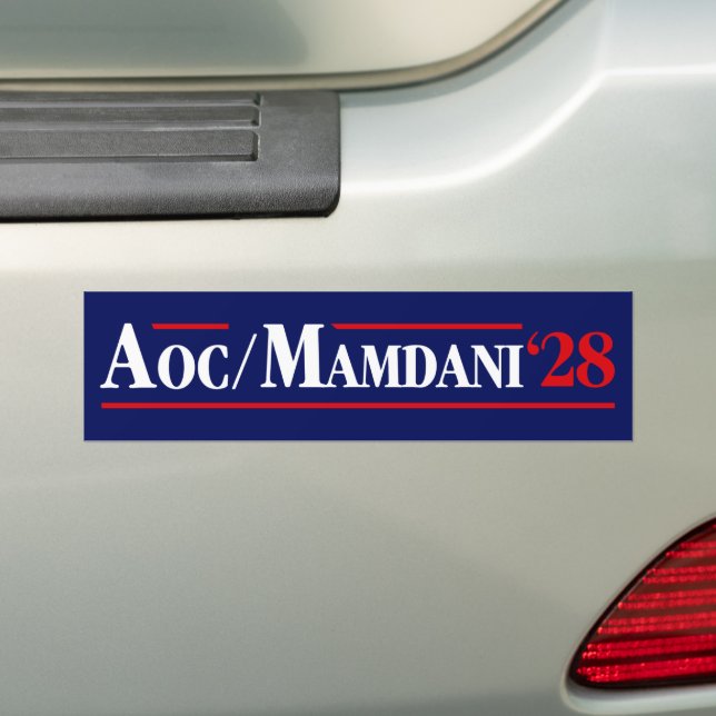 Autocollant De Voiture Alexandria Ocasio-Cortez AOC Zohran Mamdani 2028 (En voiture)