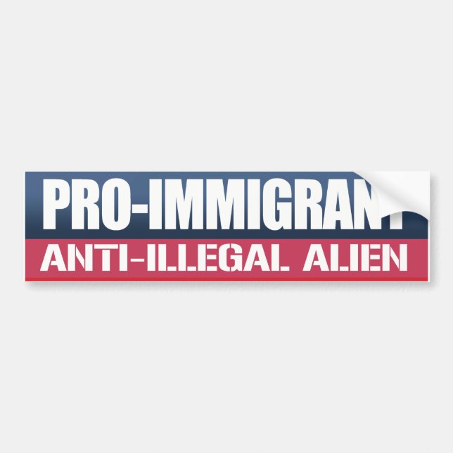 Autocollant De Voiture Alien anti-immigrants illégaux - conservateur -. (Devant)