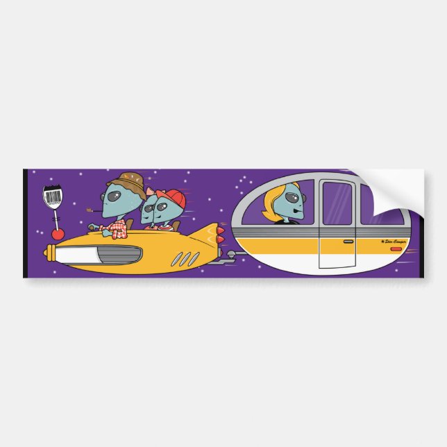 Autocollant De Voiture Aliens des vacances (Devant)