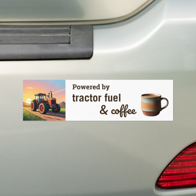 Autocollant De Voiture Alimenté Par Un Tracteur Humour D'Agriculture De C (En voiture)