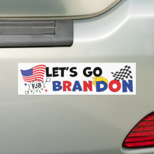 Autocollant De Voiture ALLONS BRANDON avec les cheveux Trump
