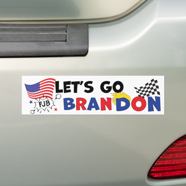Autocollant De Voiture ALLONS BRANDON avec les cheveux Trump (En voiture)