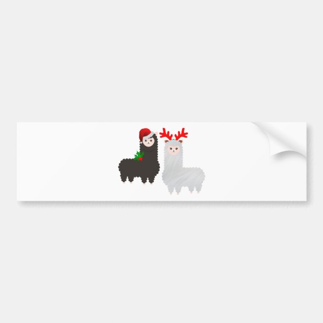 Autocollant De Voiture alpacas de rennes de noël (Devant)