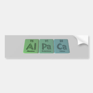 Autocollant De Voiture Alpaga-Al-PA-CA-Aluminium-Protactinium-Calcium