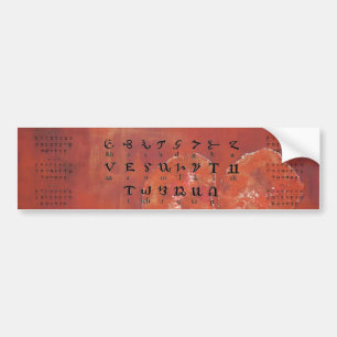 Autocollant De Voiture Alphabet hébreu