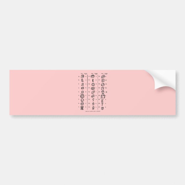 Autocollant De Voiture Alphabet maya (Devant)