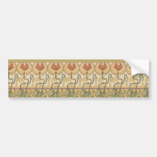 Autocollant De Voiture Alphonse Mucha Coquelicots Papier Peint Floral Art