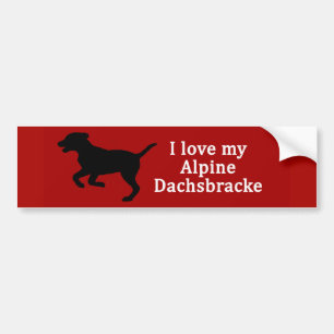 Autocollant De Voiture Alpine Dachsbracke Chien Amour