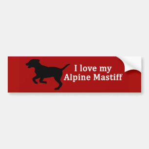 Autocollant De Voiture Alpine Mastiff chien amour