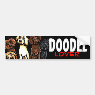 Autocollant De Voiture Amant de griffonnage d'arc-en-ciel de Labradoodle