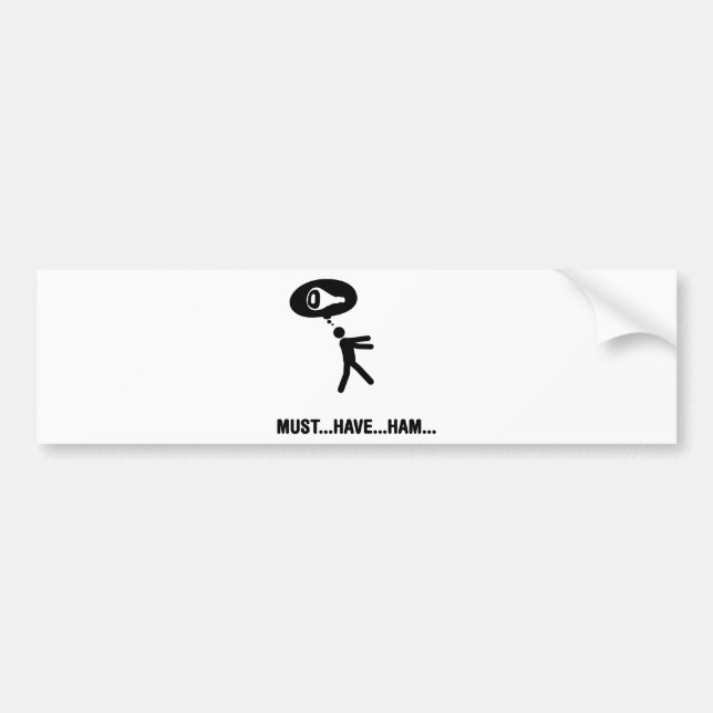 Autocollant De Voiture Amant de jambon (Devant)