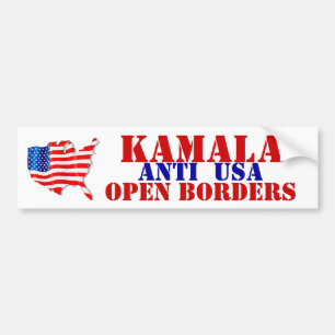 Autocollant De Voiture AMERICA KAMALA'S OPEN BORDER ANTI USA ! Drapeau