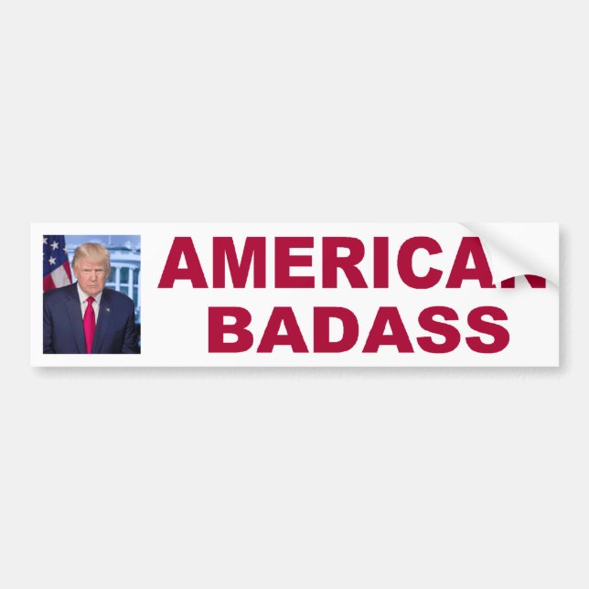 Autocollant De Voiture Américain Badass 2020 de Donald Trump (Devant)